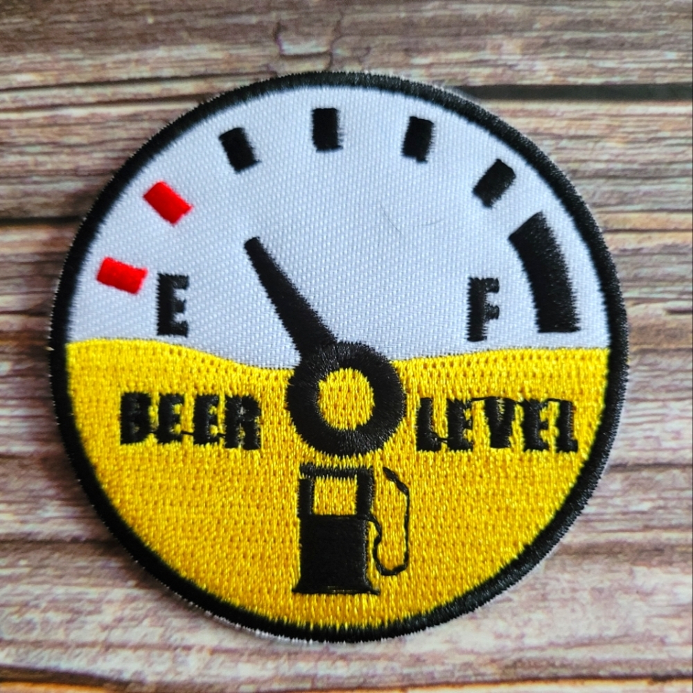 3/13$ Beer Level On Empty Funny 90'S Party Frat Boy Embroidered Iron on Patch